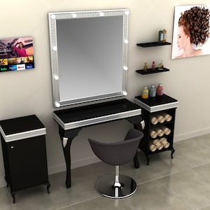 Vanity Table with Drawers, Vanity Table Set, Vanity Table Desk, Vanity Table with Mirror and Lights, Makeup table, Makeup Vanity Table
