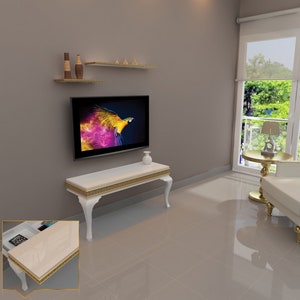 Wall TV Stand,Living Room Tv Stand, Hidden Storage Tv Stand, Tv Console, Industrial Tv Cabinet, wooden tv stand, Tv Furniture, Lucca A1-2