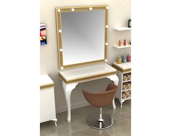 Lighted Makeup Mirror, Lighted Makeup Mirror with Stand, Lighted Makeup Mirror with Table, Makeup Mirror with Table, Lighted Makeup Table