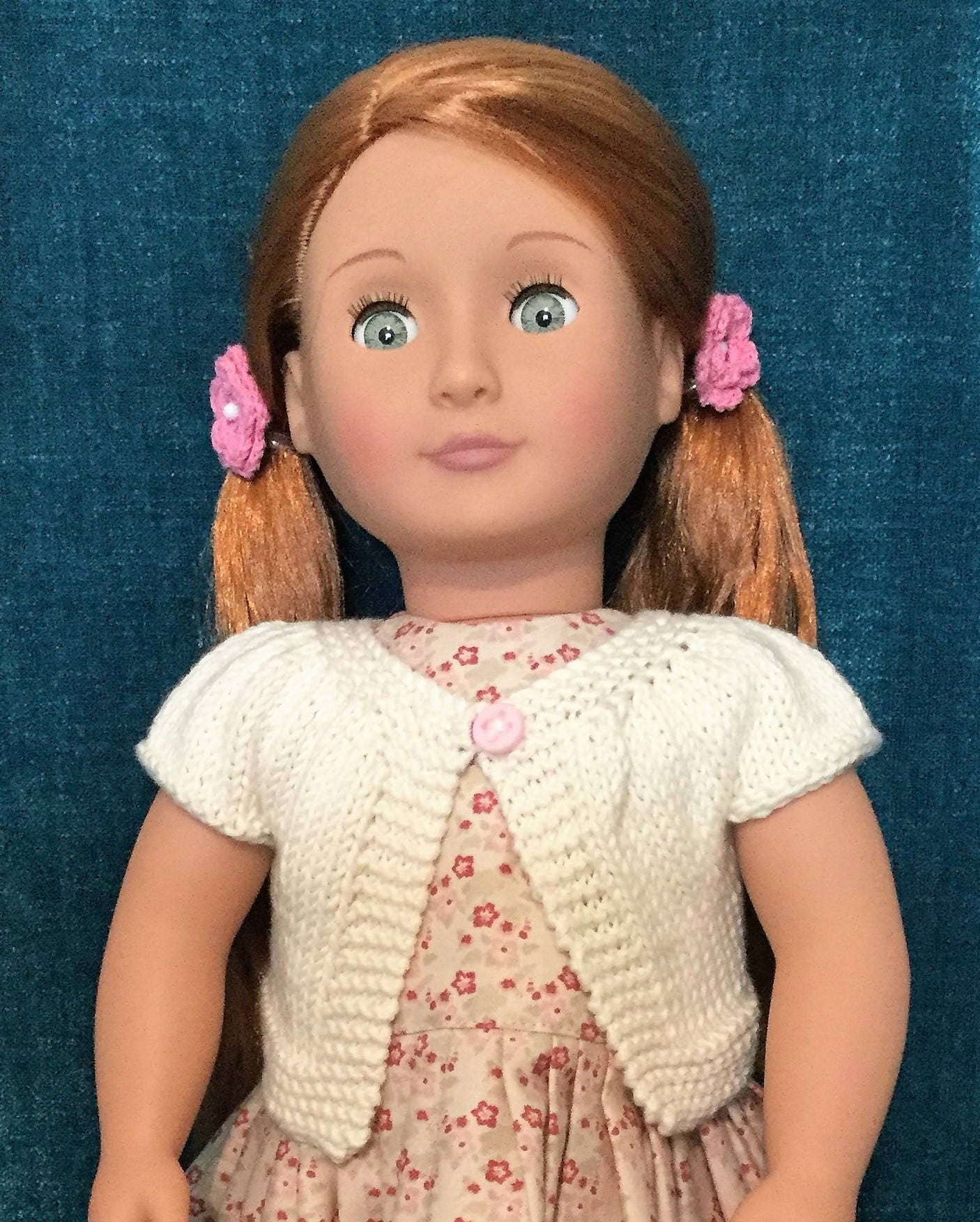 18 Doll Dress and Cardigan Pattern PDF Sewing and Knitting Pattern for