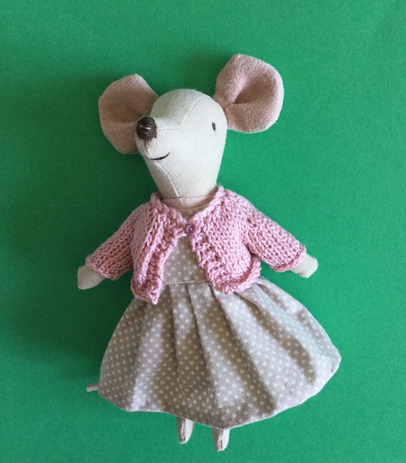 Dress and Cardigan PDF Sewing Knitting Pattern to fit Big Sister Micro Mouse 13cm Digital Download