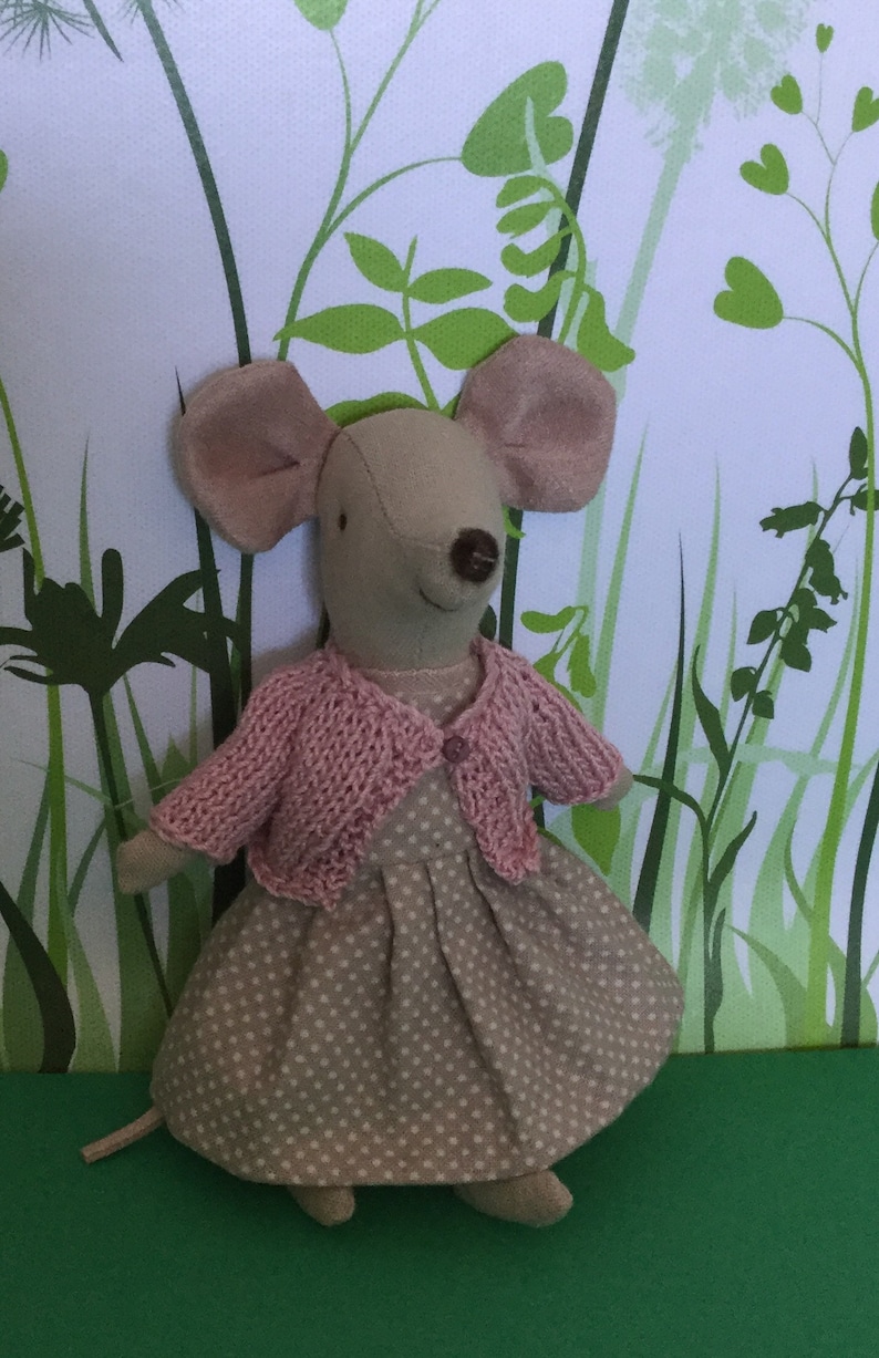 Dress and Cardigan PDF Sewing Knitting Pattern to fit Big Sister Micro Mouse 13cm Digital Download