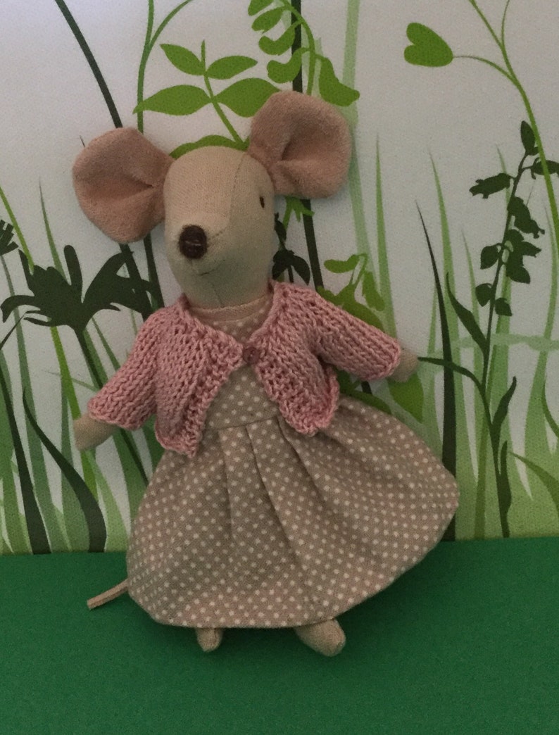 Dress and Cardigan PDF Sewing Knitting Pattern to fit Big Sister Micro Mouse 13cm Digital Download