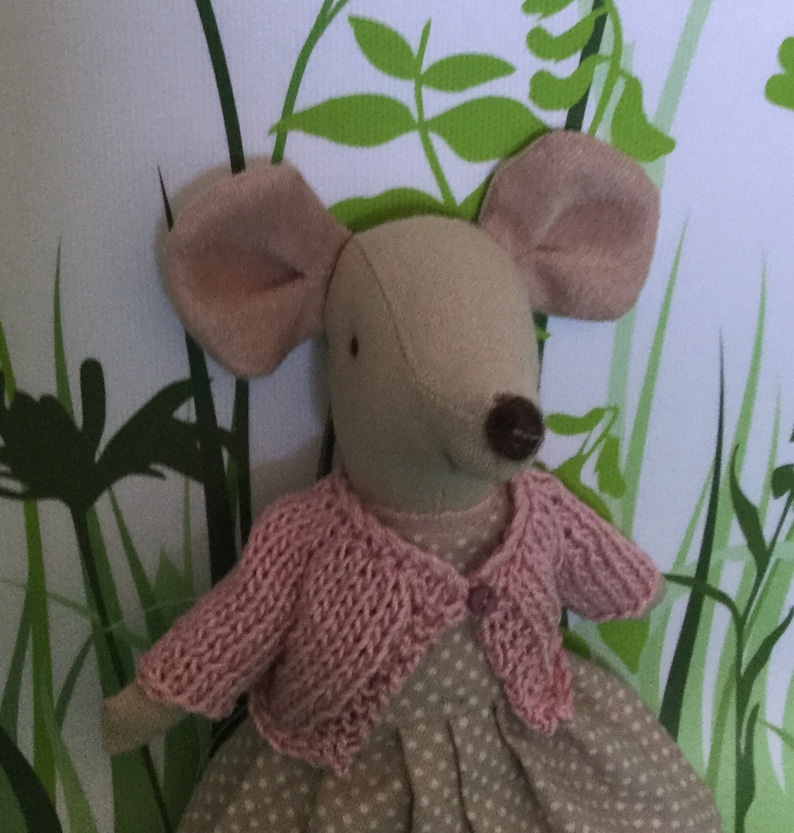 Dress and Cardigan PDF Sewing Knitting Pattern to fit Big Sister Micro Mouse 13cm Digital Download