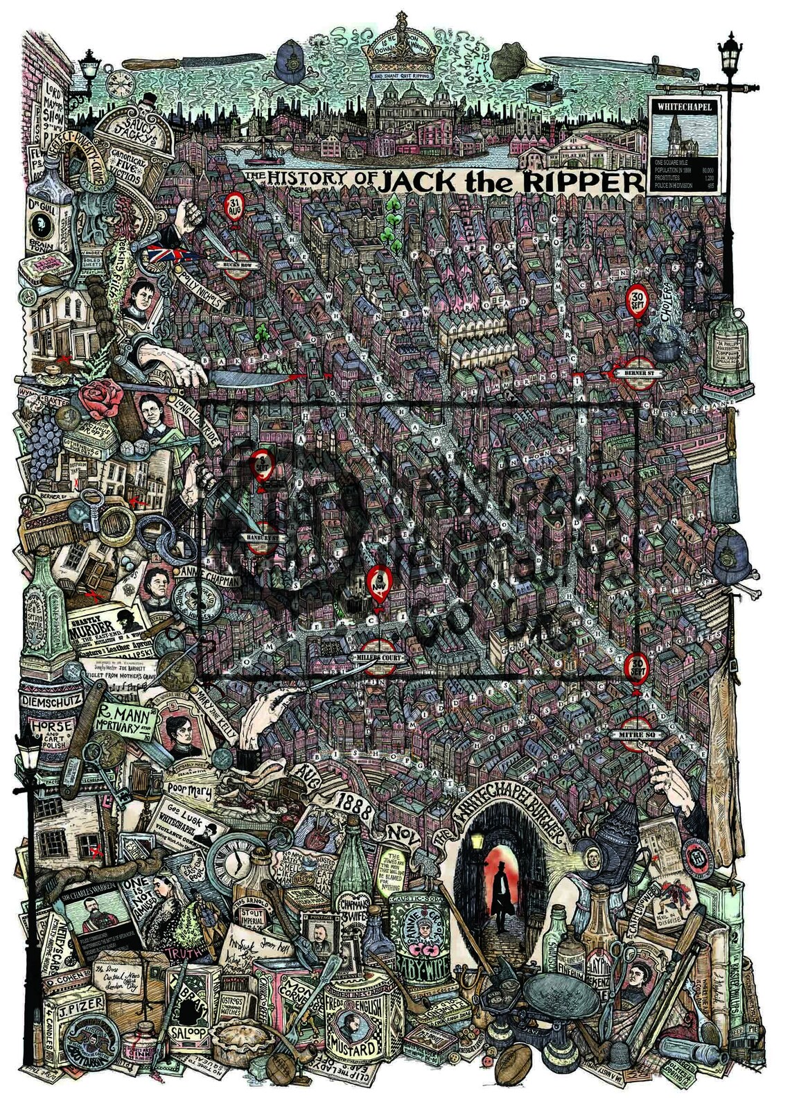 Jack the Ripper Map - Etsy