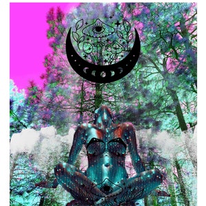MUSHROOM GODDESS Poster, Divine Feminine, Spiritual Art, Psychedelic Art, Trippy Art Prints, Meditation Decor, Goddess Art, Mushroom Artwork