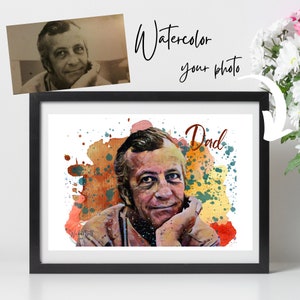 Painting of Loved One from Old Photo, Father or Grandfather Portrait, Custom Family Portrait, Watercolor Painting from Photo, Colorize photo