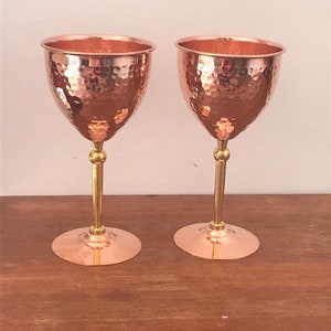 Kupfer Weinglas, Weinglas, Jubiläumsgeschenk, Hochzeitsgeschenk, gehämmertes Kupfergeschenk, Weingläser, Cocktailgläser, roségoldene Kelche