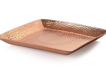 100% copper tray, metal tray, hand hammered, hand hammered tray, home decor, serving tray, serving tray copper, copper serving tray