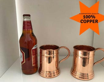 tazas de cobre originales, tazas de cobre macizo, tazas de cerveza Moscow Mule, tazas de cerveza, taza 100% cobre, taza para beber, tazas de cerveza, regalo de aniversario,