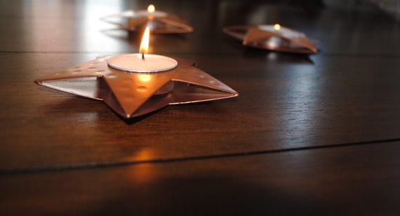 Copper Star Shaped Tea Light Holder Copper Tea Light Holder