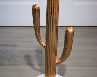 decorazione per la casa in oro, cactus dorato, centrotavola con cactus dorato, centrotavola, regali per lei, arredamento moderno per la casa, arredamento per soggiorno in oro, unico