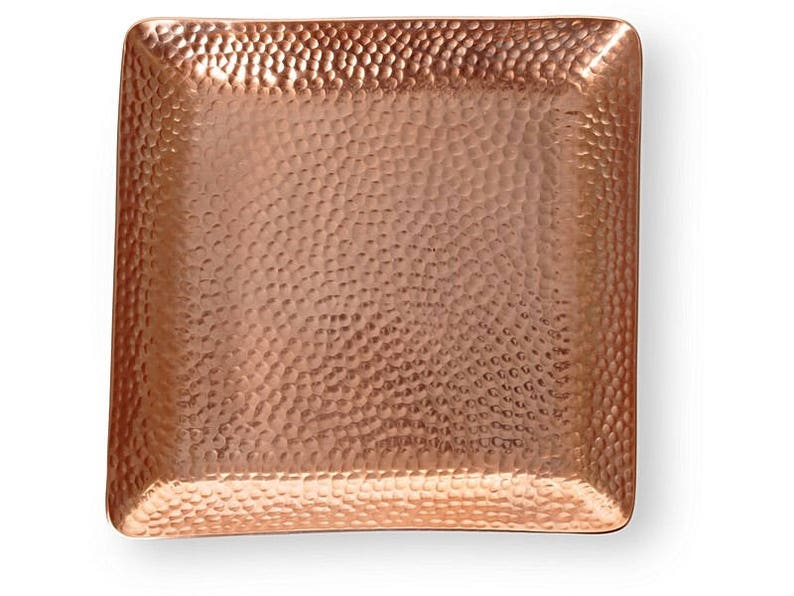 100% copper tray, metal tray, hand hammered, hand hammered tray, home decor, serving tray, serving tray copper, copper serving tray image 2