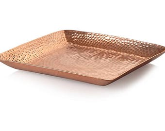 100% copper tray, metal tray, hand hammered, hand hammered tray, home decor, dinnerware, serveware copper, copper tray