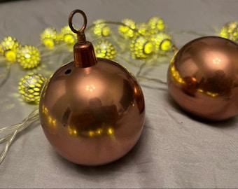 Palline di rame appese, palline di Natale, ornamenti di Natale in rame, idee per il calendario dell'avvento, decorazioni in rame per l'albero di Natale, palline di rame per l'albero