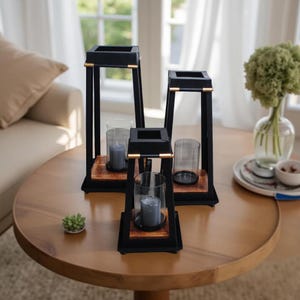 Black and gold lantern, luxury modern black lantern