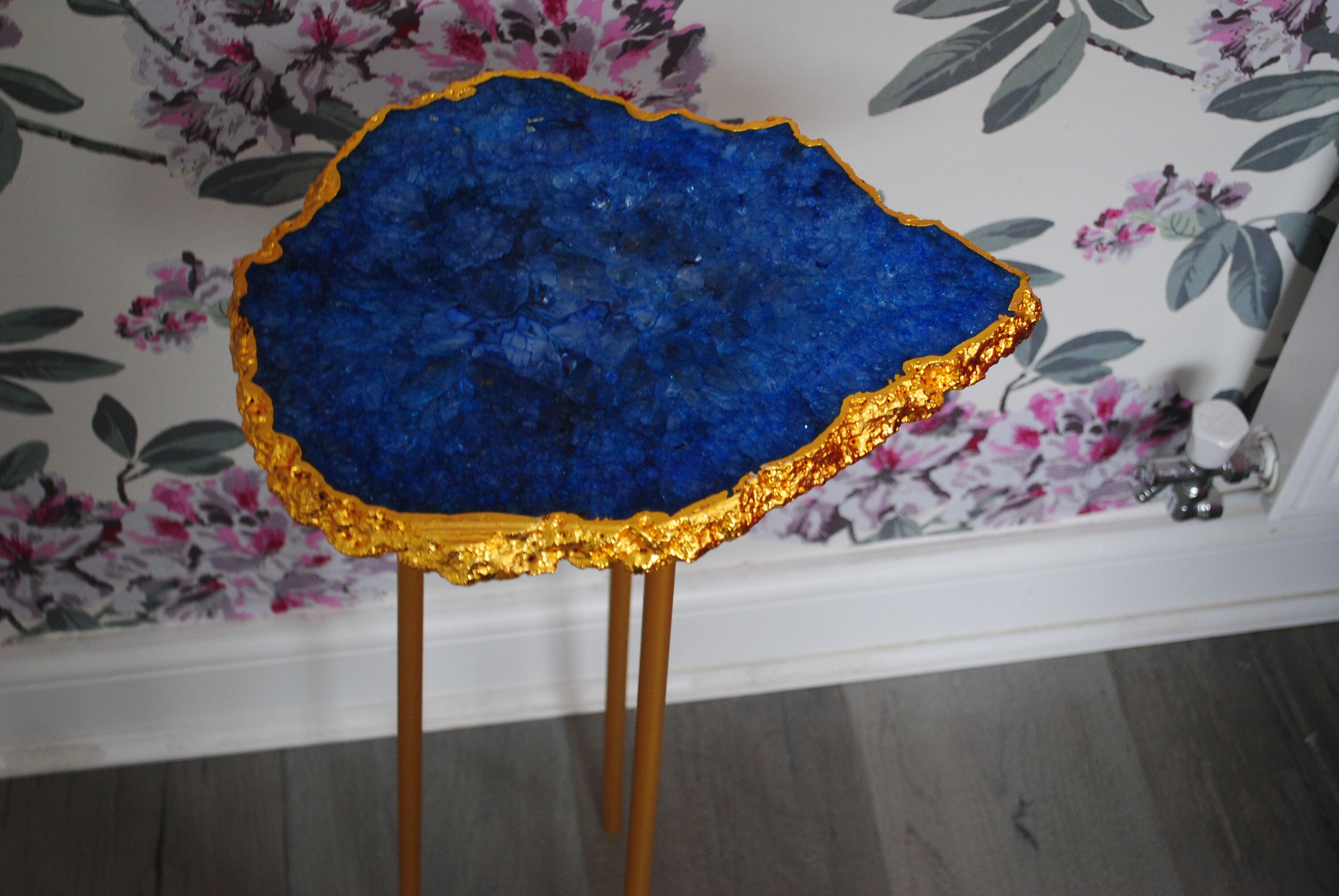 Blue Agate Side Table Agate Coffee Table Blue Etsy