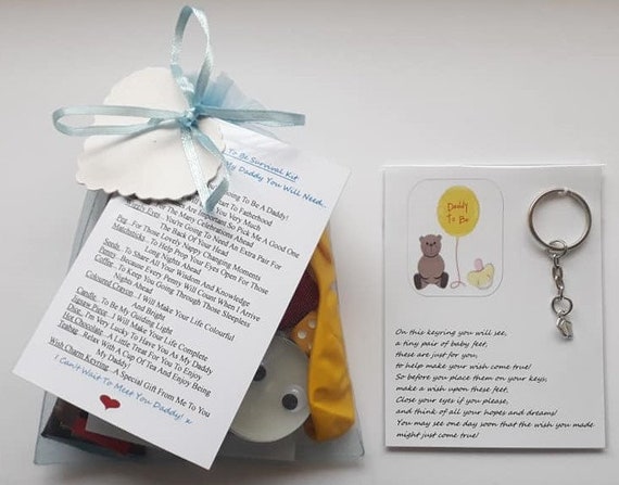 Daddy To Be From The Baby//Bump Survival Gift Kit With Keyring Gift//Present