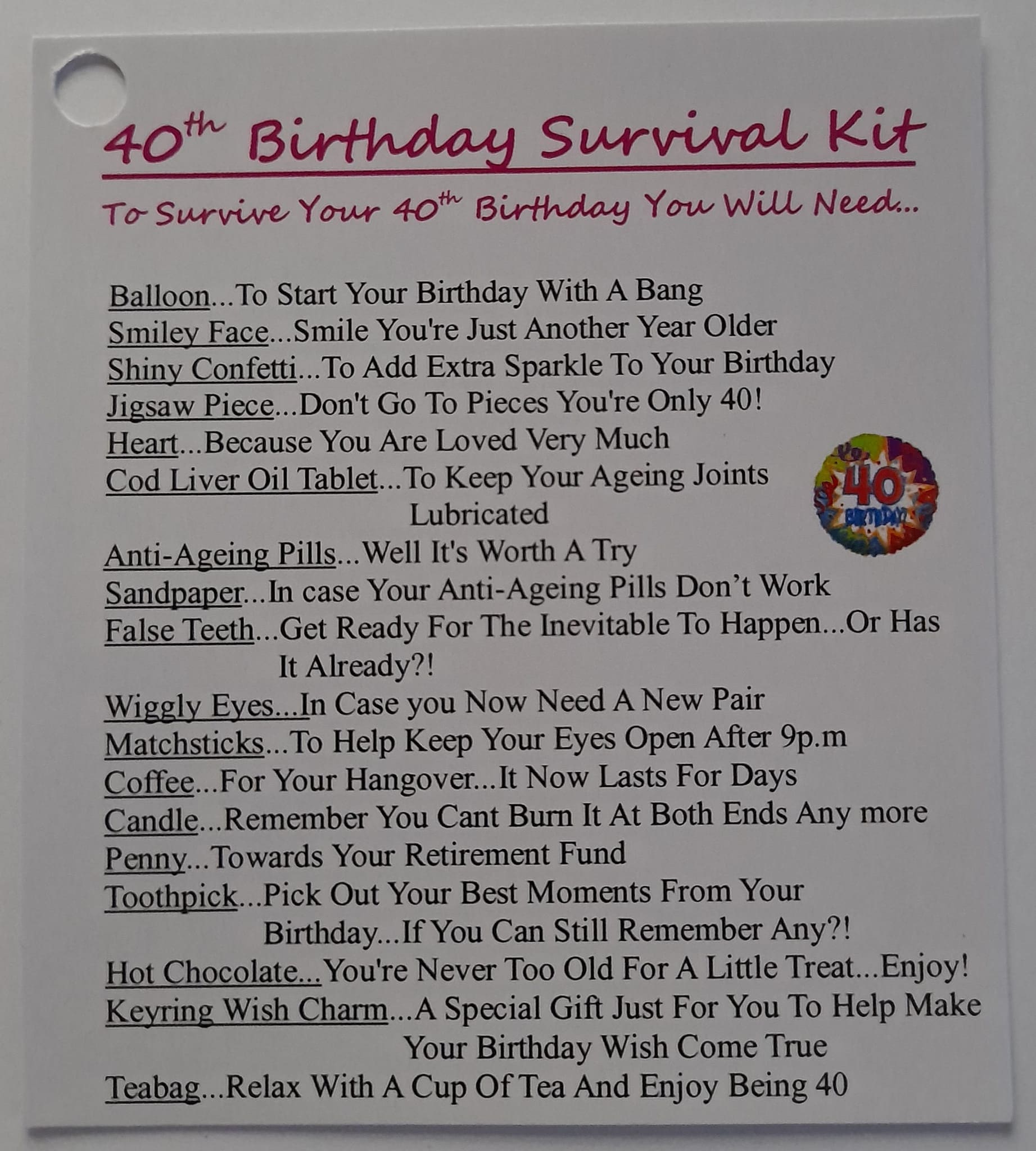 40 on sale survival kit