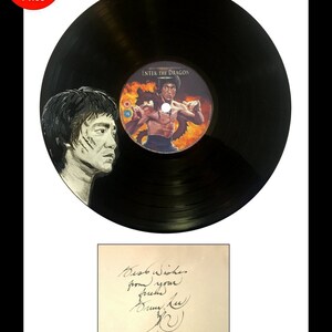 Bruce Lee * Enter the Dragon * Authentic Hand Signed Autograph * With Hand Painted Vinyl