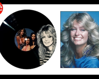 Farrah Fawcett * Charlie’s Angels * Authentic Hand Signed Autograph * With Hand Painted Vinyl