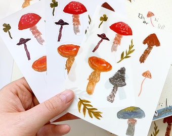 Mushroom and plant stickers