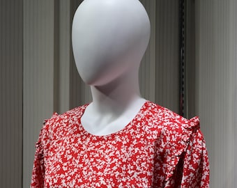 CRIMSON - Chiffon Ruffled Dress Modest Islamic clothing