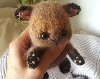 Realistic kitten Stuffed kitten Plushie kitten Knit kitten Knitted cat Amigurumi Crochet kitten Valentine's day gift Pocket kitten