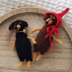 Miniature Angora Knit Dog Plush: Tiny Dachshund Puppy Keychain