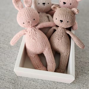 Knitted Plush Bear Lovey: Newborn Photography Prop, Nursery Decor