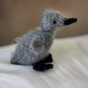 Knit Gray Duckling: Realistic Baby Swan Stuffed Animal