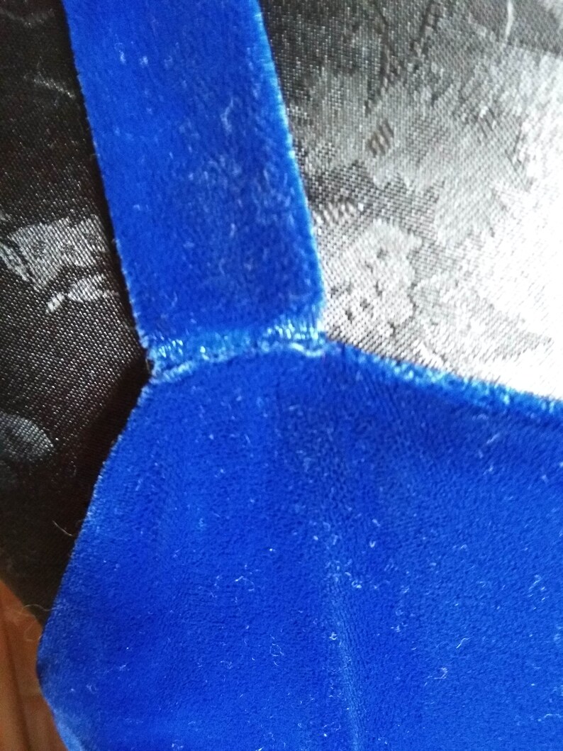 Vintage Approx 70/'s Women Sky Blue Velvet Evening Dress on Wide Strap Rigas House of Models 60/'s
