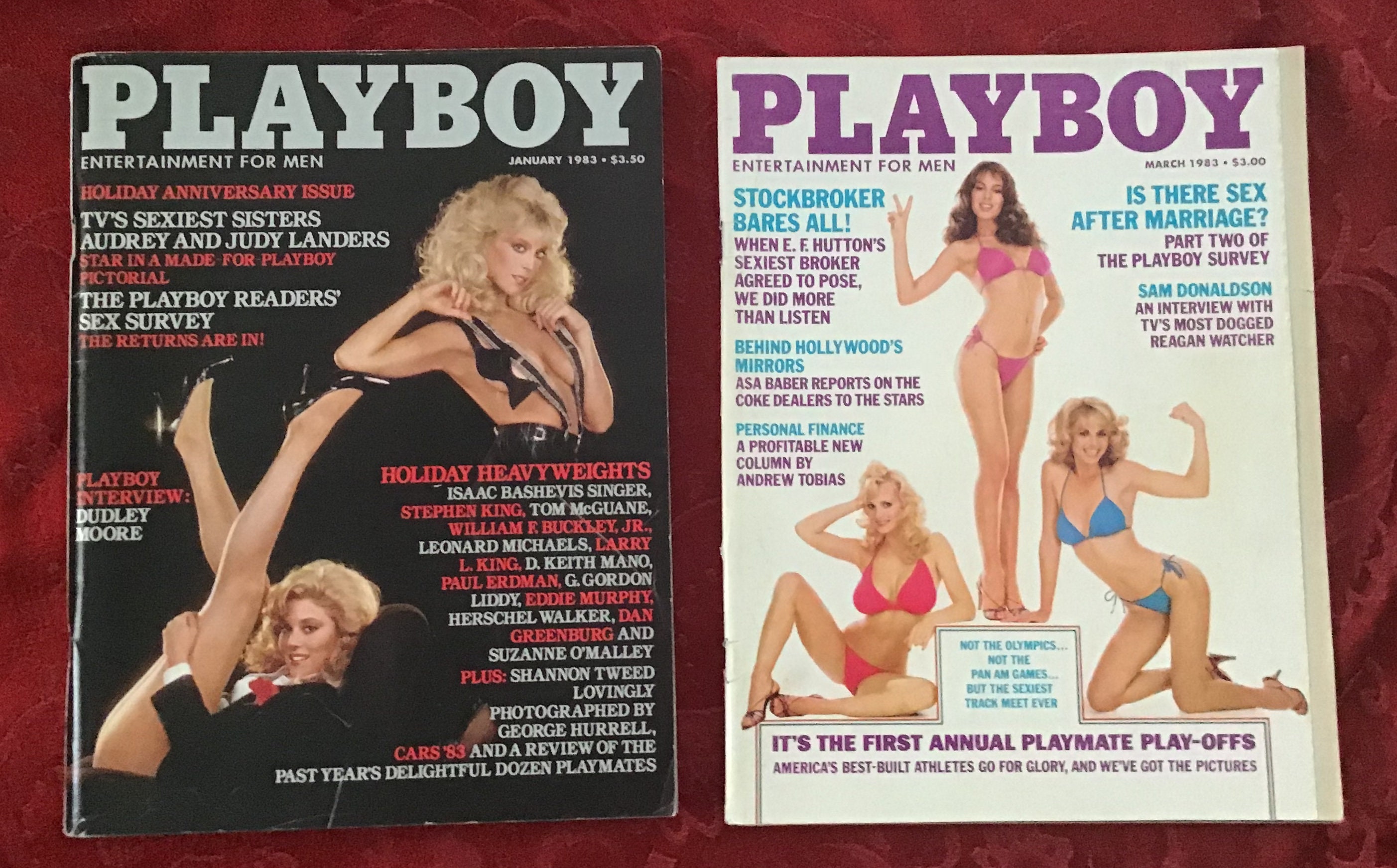 Playboy Magazine January and March 1983