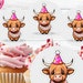 Cow Cupcake Toppers, Cow Cake Toppers, Cow Toppers, Farm Party, Cow ...
