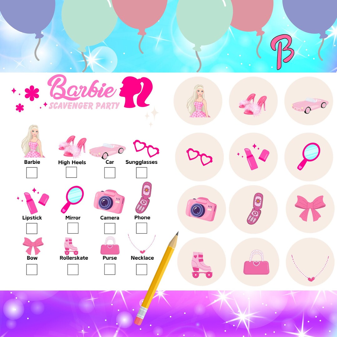 Barbie, Barbie Games, Barbie Scavenger Hunt for Kids,barbie Birthday ...