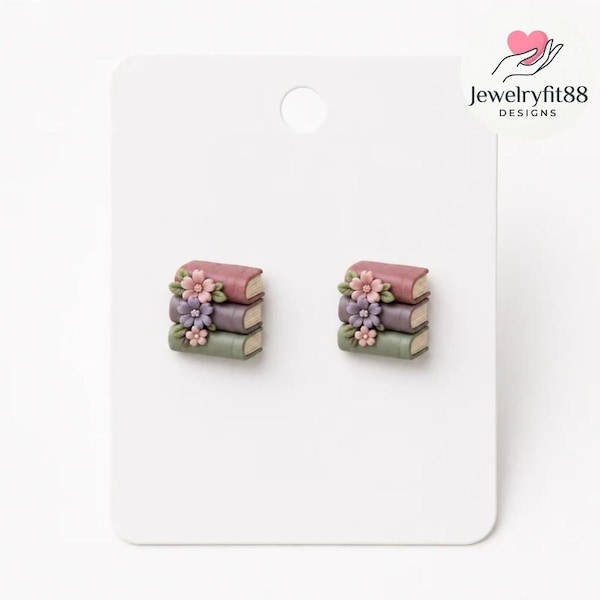 Book Stud Earrings | Cute Librarian Earrings | Book Lover Gift