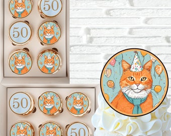 50esimo compleanno, 50esimo compleanno, Topper cupcake, Topper torta, Etichette compleanno, Download istantaneo