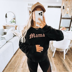 Mama Heavy Metal Unisex Crewneck Sweatshirt in Black, Sand, Pink or Grey