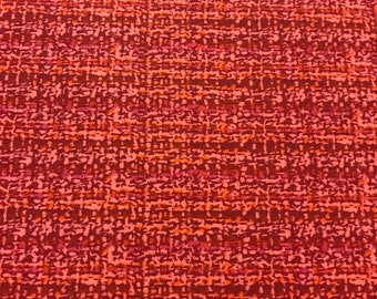 Tissu corail foncé, rose et orange avec motif tissé, tissu par mètre, 100 % coton pour courtepointe, tissu rose, tissu corail à vendre