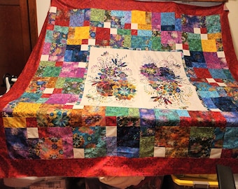 Reversible Colorful King Quilt/Scrappy Looking Venice King Quilt 102X106 inches/Rainbow King Quilt/Bedding/Colorful Quilts/Wedding Gifts