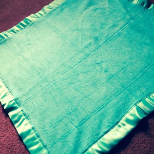 Turquoise Blue Polar Fleece Baby Blanket with Satin Binding/30 x 30 inch Blanket/Baby Shower Baby Blanket/Gift for Baby/Nursery Blanket/Gift