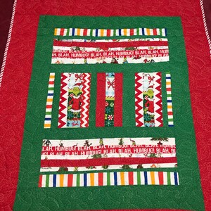 Red And Green Grinch Large Baby Quilt/Christmasl Baby Blanket/Baby Bedding/Newborn Gift Ideas/Baby Shower Gift/Nursery Quilt/Grinch Quilt