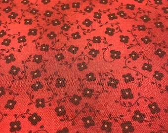 Bordeauxrode bloemenstof, stoffen op maat gesneden, 100% quiltkatoen, rode stof te koop, rode stof, bloemenstoffen, bordeauxrode bloemenstof