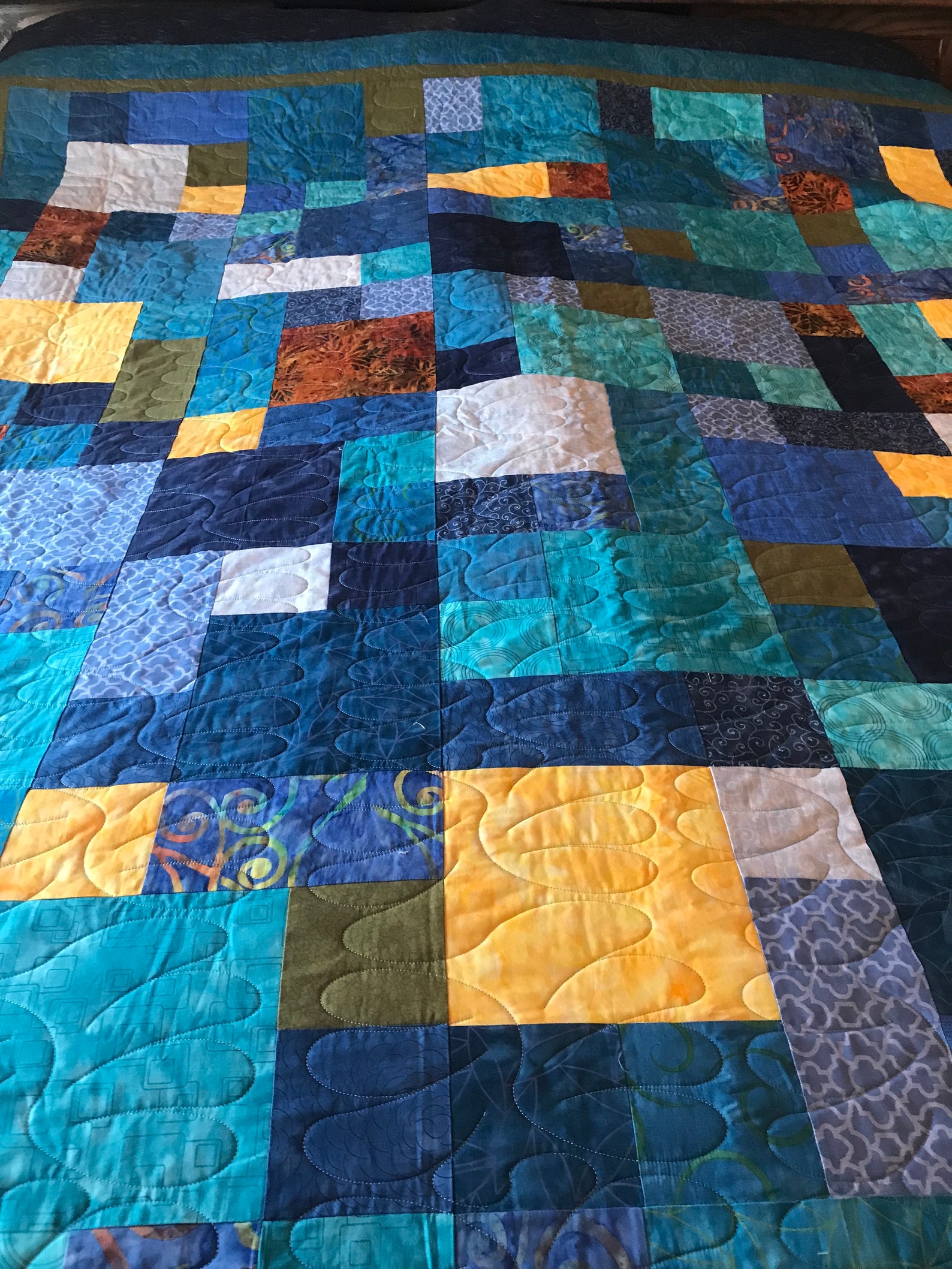 Blue King Quilts/king Quilts 104x104inches/bedding/colorful Etsy