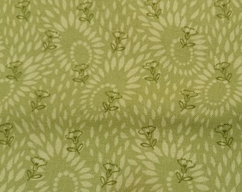 Light and Medium Shade Sage Green Fabric With Floral Design/Green Fabric/100% Quilter's Cotton/Sage Green Fabrics For  Sale/Green Fabric