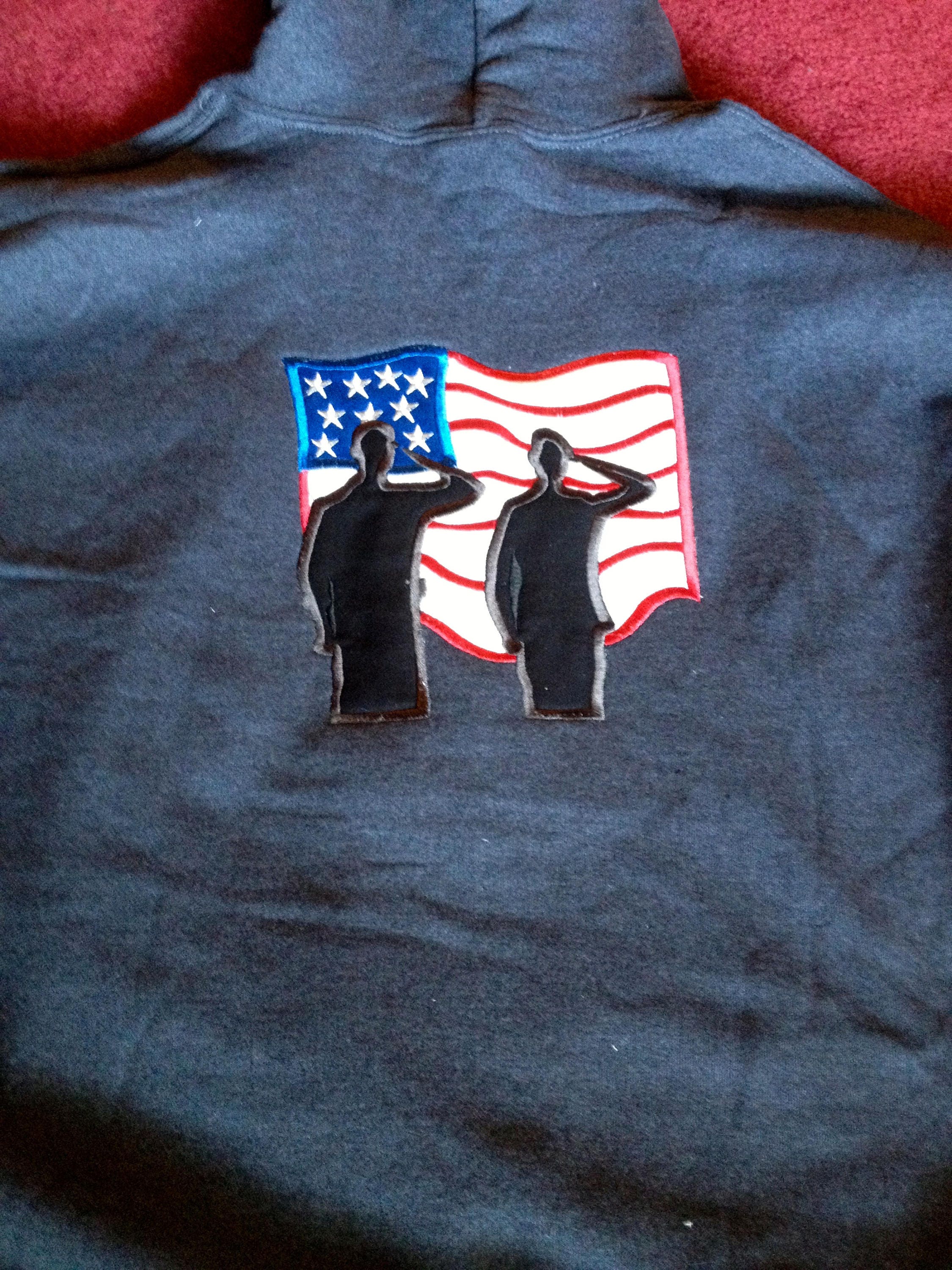 Buy Support Our Troops embroidered Design dark Gray Unisex