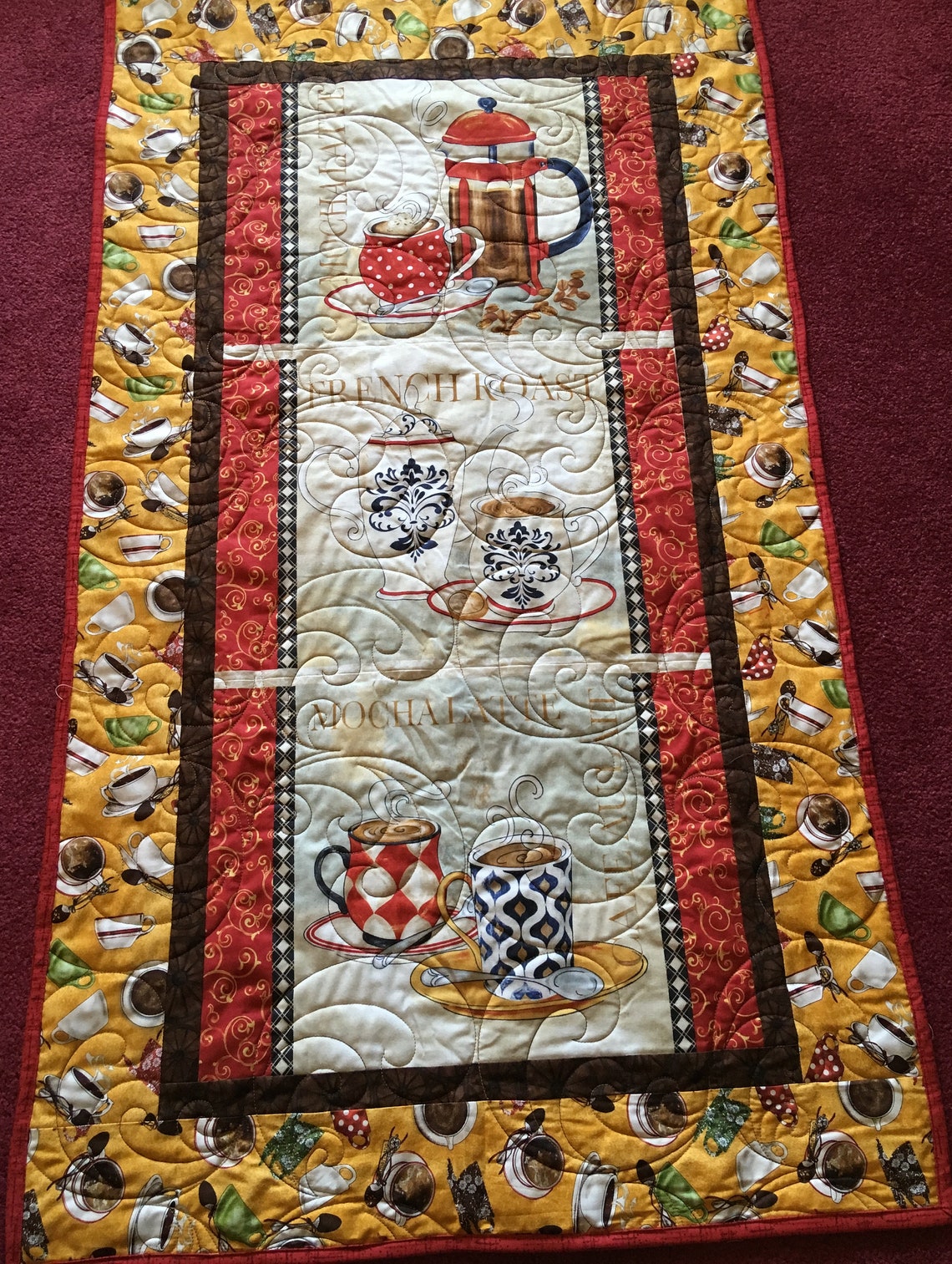 Kitchen Wall Hanging/coffee Quilted Wall Hanging Quilt/table Etsy