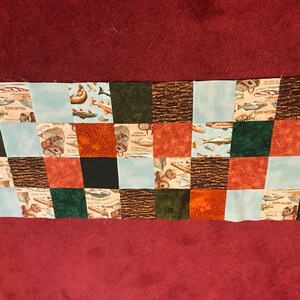 Fisherman&#39;s Table Runner/Cabin Table Runner/Table Runner For Men/Lodge Table Runner/Housewarming Gift/Gifts For Him/Father&#39;s Day Decor