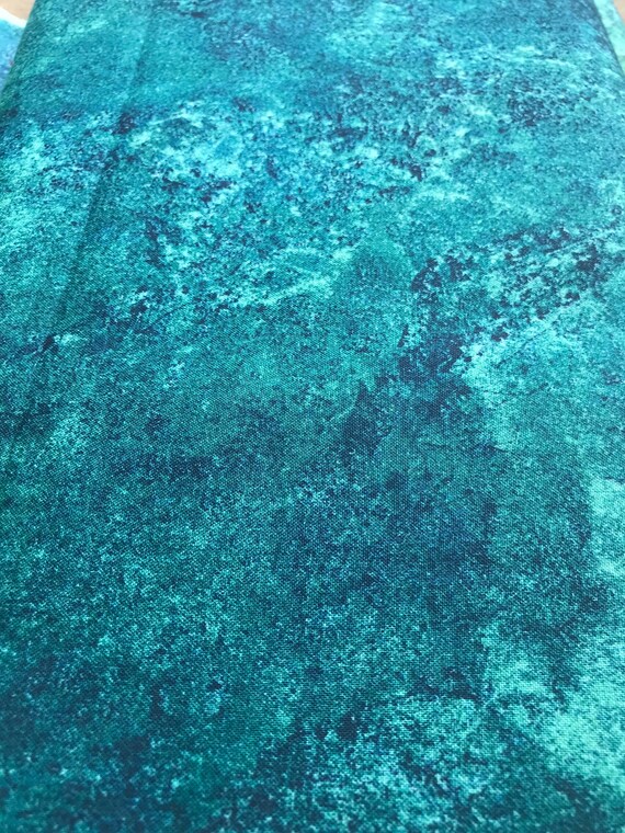 Teal With Stone Design Fabric by the Yard100 Quilter's Etsy