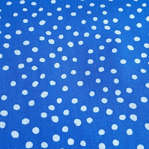 Blue And White Fabric,Blue Fabric With White Polka Dot Fabric,Blue Polka Dot Fabric,By The Yard,100% Quilter&#39;s Cotton,Blue Fabrics